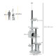 PawHut 255cm Floor to Ceiling Cat Tree with Scratching Posts, Height Adjustable Cat Tower with Hammock, House, Anti-tipping Kit,