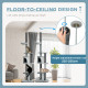 PawHut 255cm Floor to Ceiling Cat Tree with Scratching Posts, Height Adjustable Cat Tower with Hammock, House, Anti-tipping Kit,