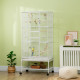 PawHut Large Bird Cage Budgie Cage 3 Tier Aviary with Stand Wheels, Toys, Ladders, Shelf for Canaries, Finches, Cockatiels, Para