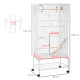 PawHut Large Bird Cage Budgie Cage 3 Tier Aviary with Stand Wheels, Toys, Ladders, Shelf for Canaries, Finches, Cockatiels, Para