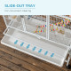 PawHut Large Bird Cage Budgie Cage 3 Tier Aviary with Stand Wheels, Toys, Ladders, Shelf for Canaries, Finches, Cockatiels, Para