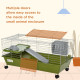 PawHut Small Animal Cage Rabbit Guinea Pigs Chinchillas Cage w/ Wheels Water Bottle Food Dish Platform Ramp 89 x 44 x 43 cm Gree