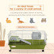 PawHut Small Animal Cage Rabbit Guinea Pigs Chinchillas Cage w/ Wheels Water Bottle Food Dish Platform Ramp 89 x 44 x 43 cm Gree
