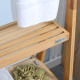 kleankin Freestanding Natural Bamboo Towel Rack with 3 Towel Rails and 3 Storage Shelves, Space-Saving Foldable Towel Holder for