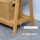 kleankin Freestanding Natural Bamboo Towel Rack with 3 Towel Rails and 3 Storage Shelves, Space-Saving Foldable Towel Holder for