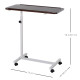 Height Adjustable Overbed Table with Wheels, C Shaped Laptop Desk, Portable Rolling Bedside Table for Living Room, Bedroom, Brow