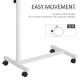Height Adjustable Overbed Table with Wheels, C Shaped Laptop Desk, Portable Rolling Bedside Table for Living Room, Bedroom, Brow
