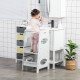 Kids Step Stool Toddler Kitchen Stool Tower with Adjustable Standing Platform, Grey