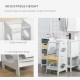 Kids Step Stool Toddler Kitchen Stool Tower with Adjustable Standing Platform, Grey