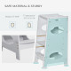 Kids Step Stool Toddler Kitchen Stool Tower with Adjustable Standing Platform, Grey