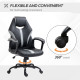 Vinsetto Computer Gaming Chair, Desk Chair with Breathable PU Leather Back and Seat, Soft Padded Armrests and Rolling Wheels for