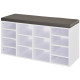 Multi-Storage Shoe Rack w/ 14 Compartments Cushion Moving Shelves Solid Frame Foot Pads Home Office Tidy Organisation Boots Trai