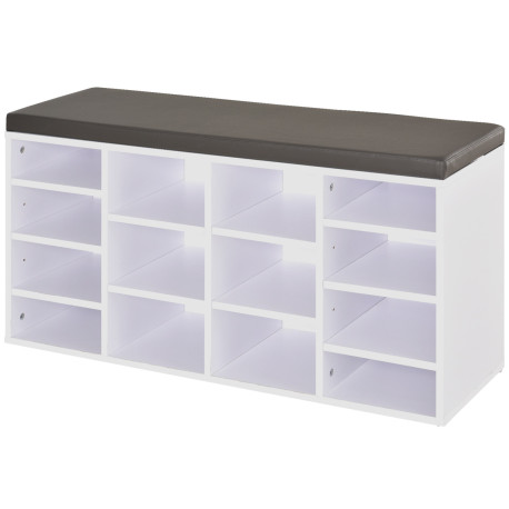 Multi-Storage Shoe Rack w/ 14 Compartments Cushion Moving Shelves Solid Frame Foot Pads Home Office Tidy Organisation Boots Trai
