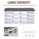 Multi-Storage Shoe Rack w/ 14 Compartments Cushion Moving Shelves Solid Frame Foot Pads Home Office Tidy Organisation Boots Trai