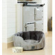 House of Paws - Grey Hessian &amp; Plush Oval Dog Bed
