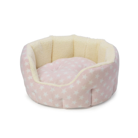 House of Paws Fleece Star Snuggle Oval Pink