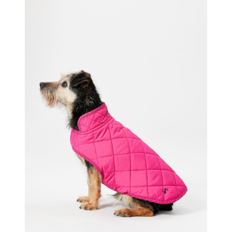 Joules - Raspberry Quilted Dog Coat