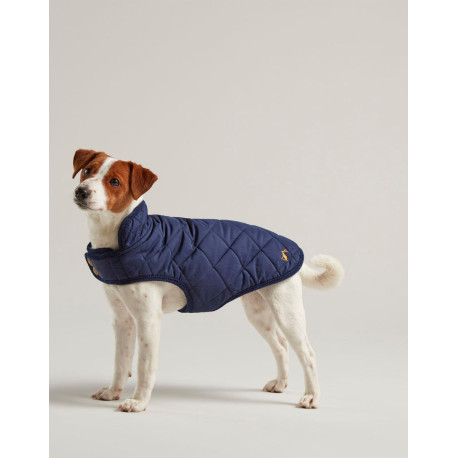 Joules - Navy Quilted Dog Coat