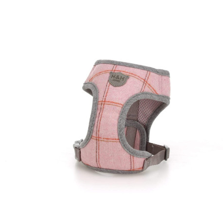 Hugo & Hudson - Pink Checked Tweed Dog Harness