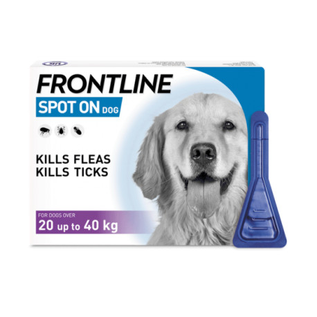 Frontline - Spot On Flea & Tick Treatment Pipettes - Large Dogs 20-40kg