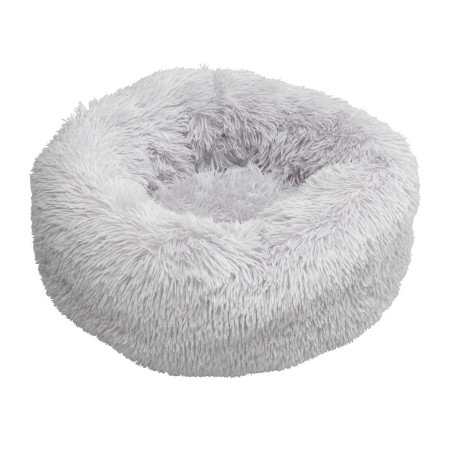 House of Paws - Grey Faux Fur Donut Dog Bed