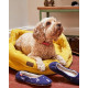 Joules Velvet Chesterfield Dog Bed - Yellow
