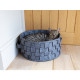 Rosewood - Silver Felt &amp; Fur Plaited Bed