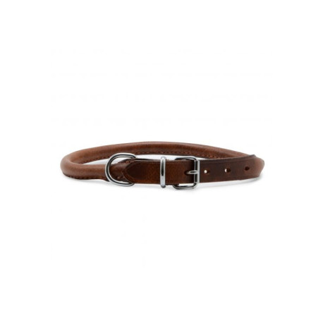 Ancol - Round Leather Dog Collar - Chestnut