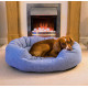 Rosewood - Blue Sky Stripe Square Dog Bed