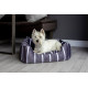 Rosewood - Grey Velvet Stripe Square Dog Bed