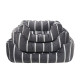 Rosewood - Grey Velvet Stripe Square Dog Bed
