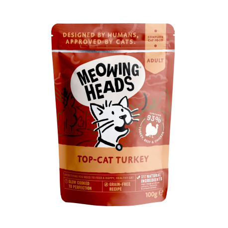 Meowing Heads - Top Cat Turkey Wet Cat Food - 10x100g