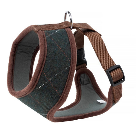House of Paws - Tweed Memory Foam Dog Harness Green