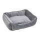 House of Paws - Grey Velvet Square Bed