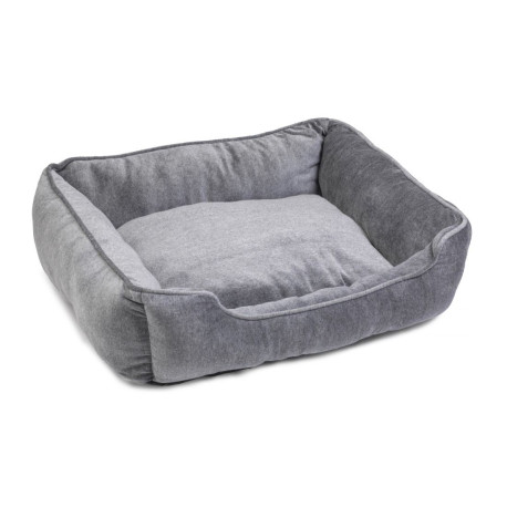 House of Paws - Grey Velvet Square Bed