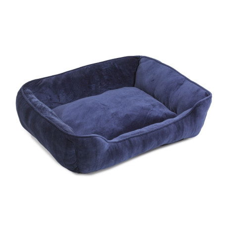 House of Paws - Navy Velvet Square Bed