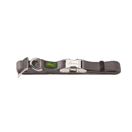 Hunter - Nylon Vario Basic Alu-Strong Dog Collar – Grey