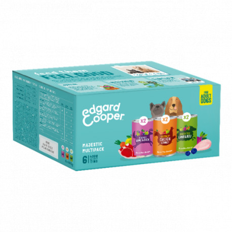 Edgard & Cooper Dog Wet Tin Majestic Multipack 6x400g