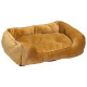 House of Paws - Mustard Velvet Square Bed