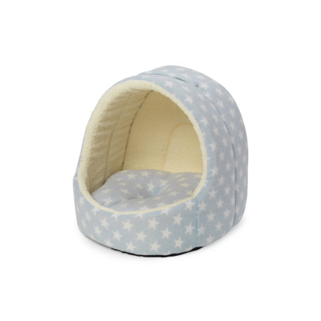 House of Paws -Fleece Star Hooded Bed Blue - One Size