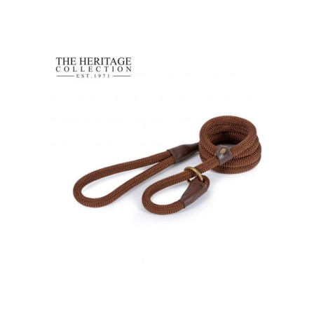 Heritage Deluxe Rope Slip Lead Brown 1.5mx12mm