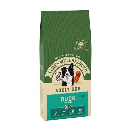 James Wellbeloved Duck & Rice Adult Dog Food 15kg