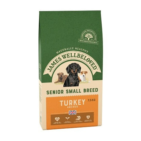 James Wellbeloved Turkey & Rice Small Senior Dog Food 7.5kg