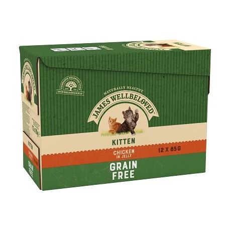 James Wellbeloved Kitten Chicken Grain Free Pouches 12x85g