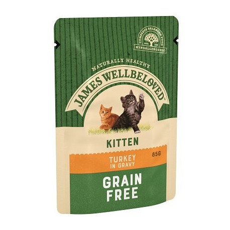 James Wellbeloved Kitten Turkey Grain Free Pouches 12x85g