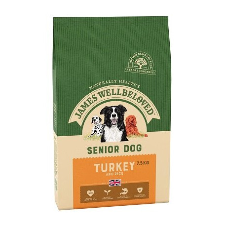 James Wellbeloved Turkey & Rice Senior Dog Food 7.5kg