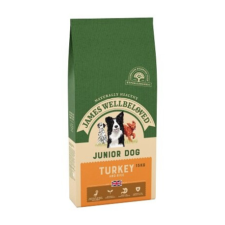 James Wellbeloved Turkey & Rice Junior Dog Food 15kg