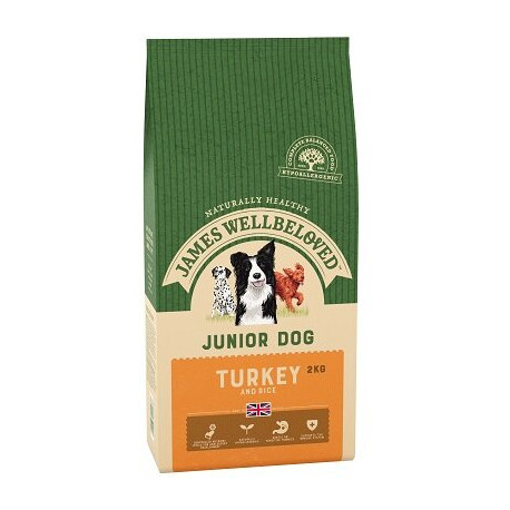 James Wellbeloved Turkey & Rice Junior Dog Food 2kg