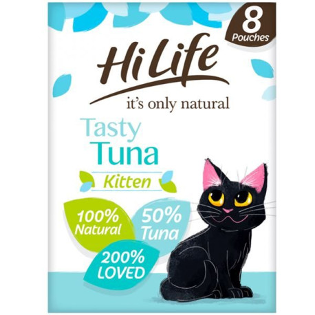 Hilife It's Only Natural Cat Pouch Kitten Tasty Tuna 8x70g