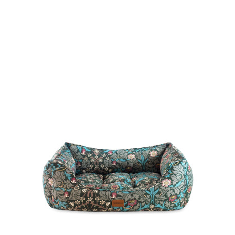 Morris & Co - Blackthorn Print Square Dog Bed - M